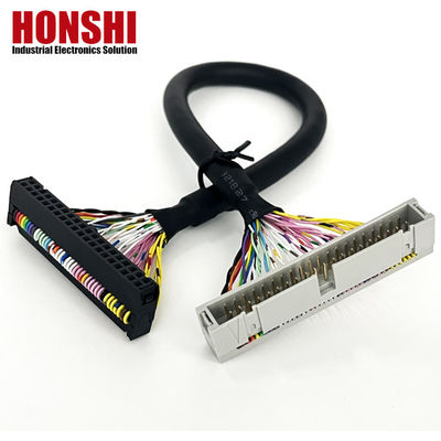 UL20276 Sertifikasi 40P Shielded Ribbon Cable PLC Connection IDC to Box Header Flat Cable
