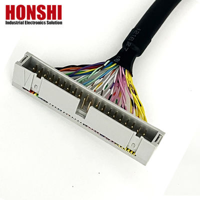 UL20276 Sertifikasi 40P Shielded Ribbon Cable PLC Connection IDC to Box Header Flat Cable