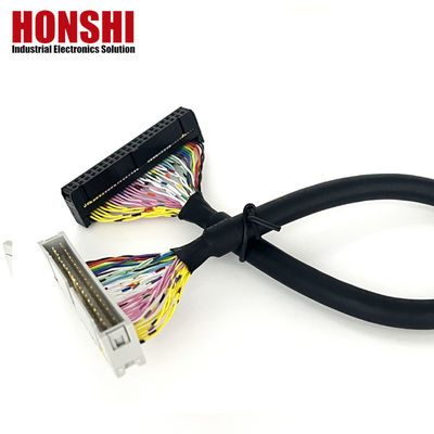 UL20276 Sertifikasi 40P Shielded Ribbon Cable PLC Connection IDC to Box Header Flat Cable