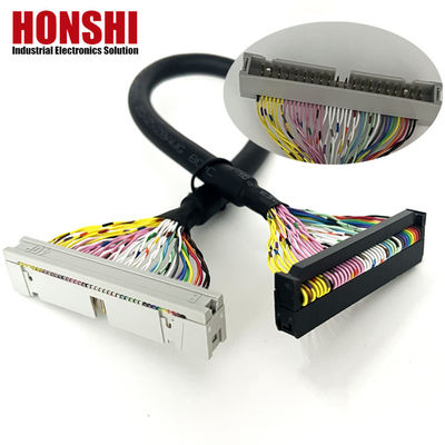 UL20276 Sertifikasi 40P Shielded Ribbon Cable PLC Connection IDC to Box Header Flat Cable
