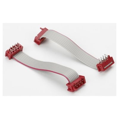 Micro Match Connector Flat Electrical Wire IDC UL2651 Kabel pita rata merah