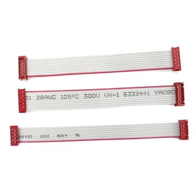Micro Match Connector Flat Electrical Wire IDC UL2651 Kabel pita rata merah