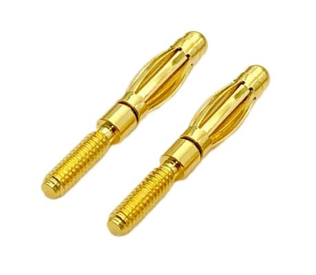 Customized Size 4mm Male Banana Plug Connector Dengan Emas Dan Threaded Shroud Dijamin