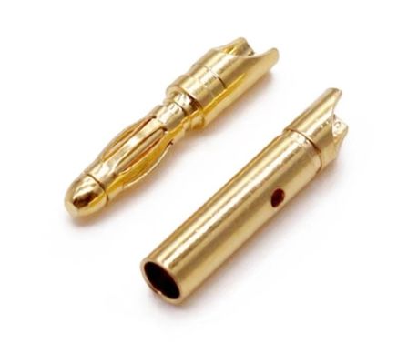 Customized Size 4mm Male Banana Plug Connector Dengan Emas Dan Threaded Shroud Dijamin