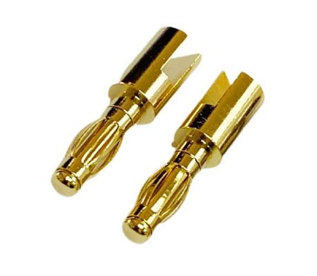 Customized Size 4mm Male Banana Plug Connector Dengan Emas Dan Threaded Shroud Dijamin