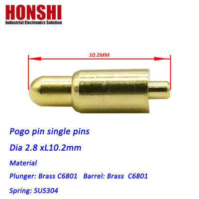 2.8mm Pogo Pin Connector Dip Tipe Plated Emas Kuningan Pogo Pin