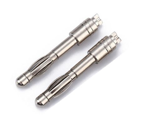 Customized Size 4mm Male Banana Plug Connector Dengan Emas Dan Threaded Shroud Dijamin