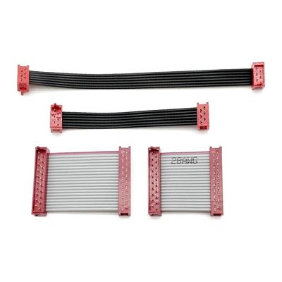 8 Pin 10 Pin Male Flat Cable Assembly IDC Ribbon Cable Red Micro Match Connector