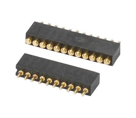 1.27mm H3.8mm Pogo Pin Connector Kuningan C6801 Bahan 12 Pin Connector dengan presisi