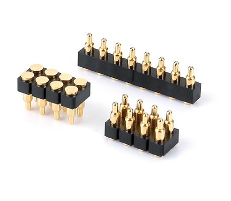 1.27mm H3.8mm Pogo Pin Connector Kuningan C6801 Bahan 12 Pin Connector dengan presisi
