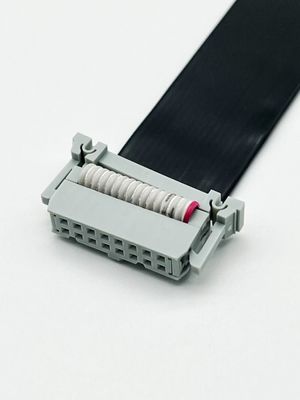 16 Pin IDC Flat PVC Ribbon Kabel Dengan 2.54mm Pitch Connector Panjang Disesuaikan