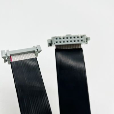 16 Pin IDC Flat PVC Ribbon Kabel Dengan 2.54mm Pitch Connector Panjang Disesuaikan