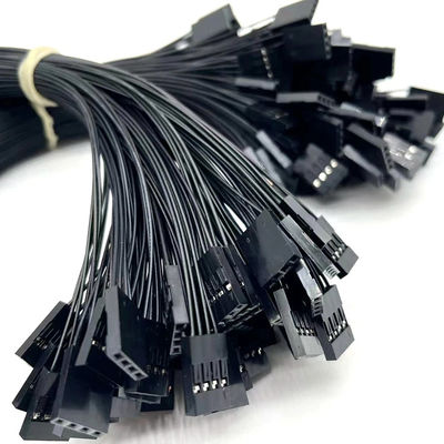 2.54mm Pitch 4 Pin Dupont Kabel Majelis UL1007 24awg Hitam
