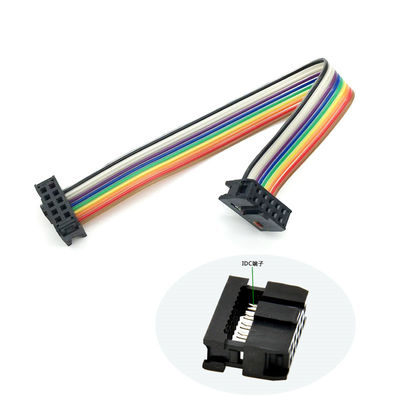 Custom 2.54mm 12 Pin Ribbon Kabel IDC Socket UL2651 28AWG Flat Wire Assembly