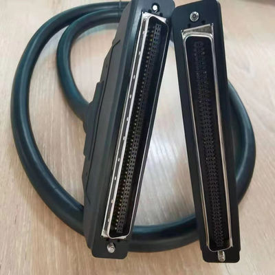 HPDB 100 Pin MDR Connector SCSI Kabel Majelis Kawat Hitam Dengan Material Kontak Kuningan