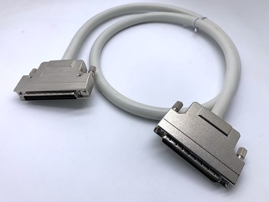 HPDB 100 Pin MDR Connector SCSI Kabel Majelis Kawat Hitam Dengan Material Kontak Kuningan