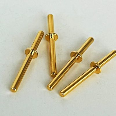 Emas Plating Kuningan Mesin Pins 1.6x20mm Untuk CNC Vertical Machining Center