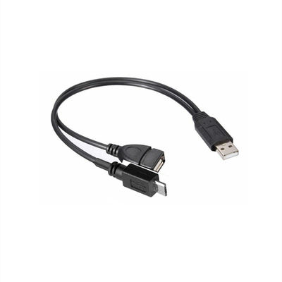 USB 2.0 Splitter A Male To Female Micro B USB C Kabel Dilapis Emas Untuk Ponsel