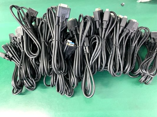 Custom D Sub Cable 13W3 Power Connector Shielded DB9 DB15 Kabel Pria ke Wanita