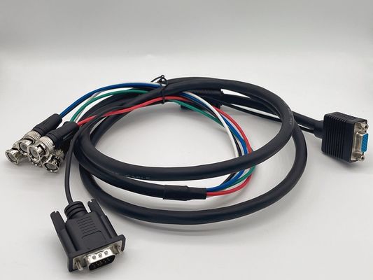 Custom D Sub Cable 13W3 Power Connector Shielded DB9 DB15 Kabel Pria ke Wanita