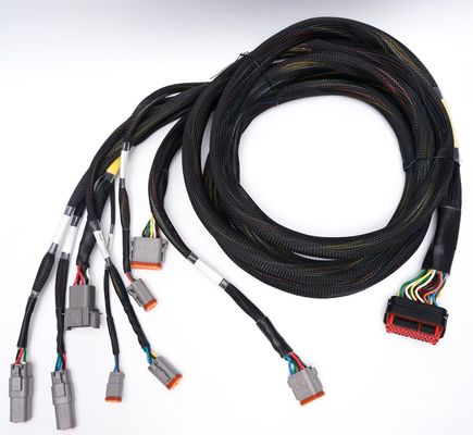 Custom Automotive Wiring Harness 24 pin Untuk 24 - 32AWG sambungan kabel