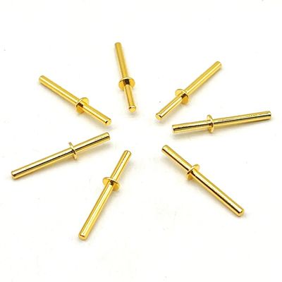 CNC Lathe Mesin Pin Bulat Tembaga Contact Pin Dengan Plating Emas Daya Listrik