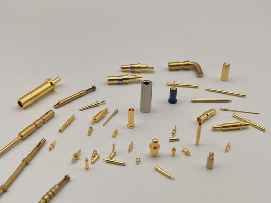CNC Lathe Mesin Pin Bulat Tembaga Contact Pin Dengan Plating Emas Daya Listrik