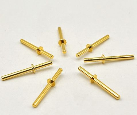 CNC Lathe Mesin Pin Bulat Tembaga Contact Pin Dengan Plating Emas Daya Listrik