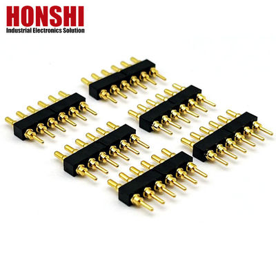 Wanita Pogo Pin Konektor 6P Plated Emas H2.5 Dip Jenis Kuningan Kontak Untuk PCB High Current