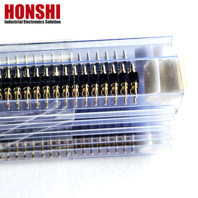 Wanita Pogo Pin Konektor 6P Plated Emas H2.5 Dip Jenis Kuningan Kontak Untuk PCB High Current