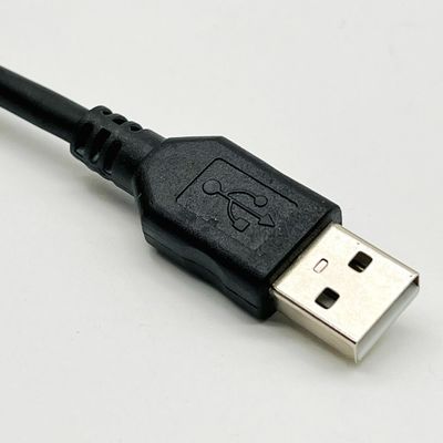 1m Black USB Molded Cable Assembly UL2725 28Awg Untuk Sync Data Cepat Dan Pengisian