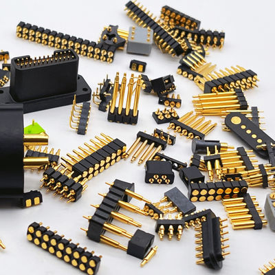 Wanita Pogo Pin Konektor 6P Plated Emas H2.5 Dip Jenis Kuningan Kontak Untuk PCB High Current