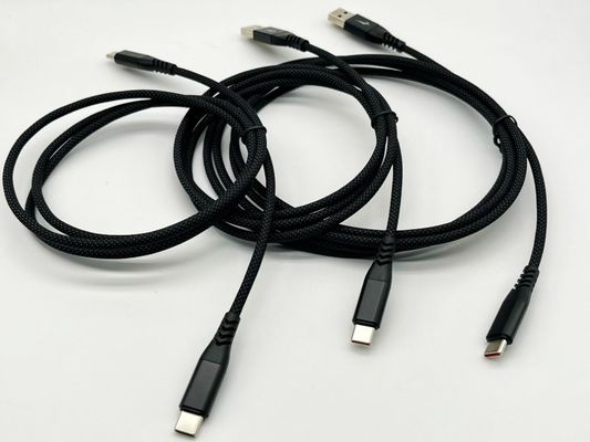 1m Black USB Molded Cable Assembly UL2725 28Awg Untuk Sync Data Cepat Dan Pengisian