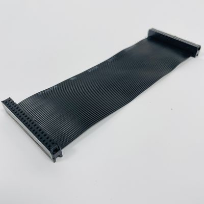 Custom 2.54mm Black Flat Cable 6 Pin - 64 Pin IDC Flat Ribbon Kabel perakitan