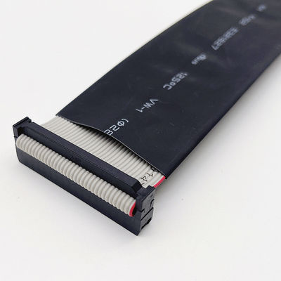Custom 2.54mm Black Flat Cable 6 Pin - 64 Pin IDC Flat Ribbon Kabel perakitan