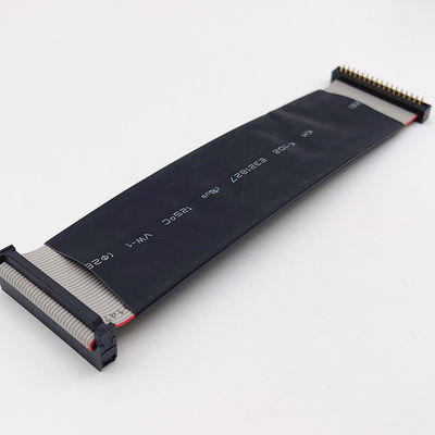Custom 2.54mm Black Flat Cable 6 Pin - 64 Pin IDC Flat Ribbon Kabel perakitan
