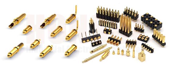 Pria Spring Loaded Pin Gold Plated untuk 3.00mm Pogo Pin Connectors -40 °C- 105 °C Rentang suhu