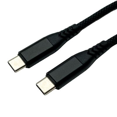 Kabel USB UL2725 Hitam Tipe C USB 2.0 Konektor Pria Dengan Plating Emas