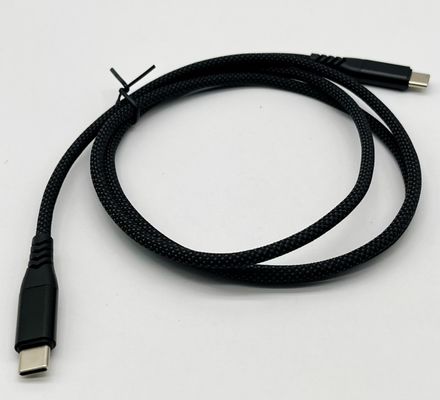 Kabel USB UL2725 Hitam Tipe C USB 2.0 Konektor Pria Dengan Plating Emas