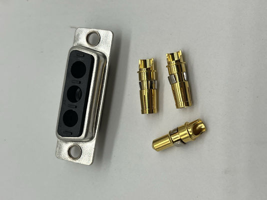 3V3 30A Solder Type Male D Sub Connector dengan material kontak berlapis emas kuningan