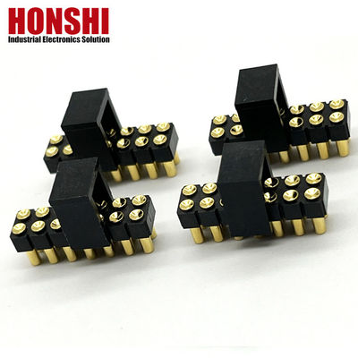 2.54mm High Current Pogo Pin Connector Wanita 2x7P Plated Emas H2.5 SMT Tipe Untuk PCB