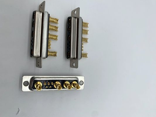 Mobil D SUB Power Connector 9W4 Wanita Solder Kuningan C3604 Untuk Kabel