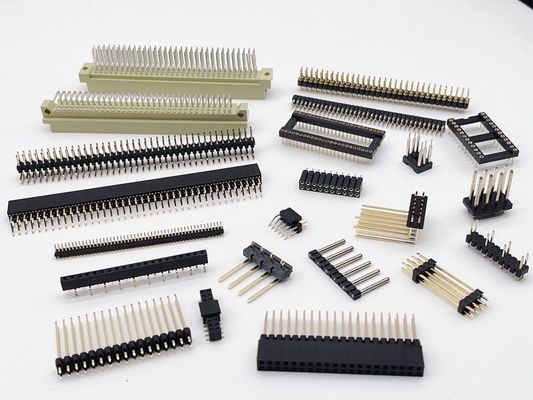 2.54mm Double Row PCB H3.0mm 7.4mm Straight Brass Machined Round Female Header Connector