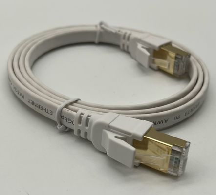 Custom White 1m Cat8 Ethernet Cable Untuk Koneksi Jaringan Rj45 Connector Lan Cable