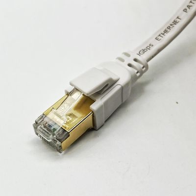 Custom White 1m Cat8 Ethernet Cable Untuk Koneksi Jaringan Rj45 Connector Lan Cable