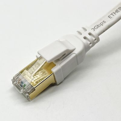 Custom White 1m Cat8 Ethernet Cable Untuk Koneksi Jaringan Rj45 Connector Lan Cable