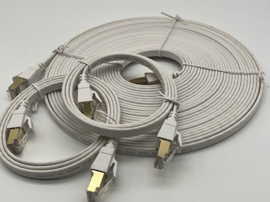 Custom White 1m Cat8 Ethernet Cable Untuk Koneksi Jaringan Rj45 Connector Lan Cable
