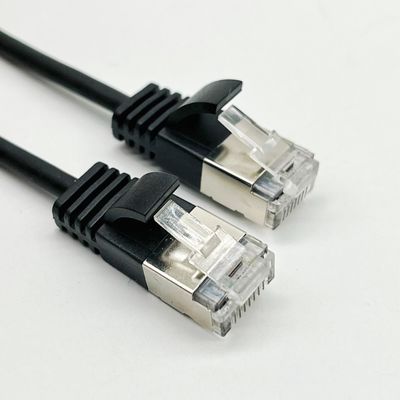 0.5m - 20m Hitam RJ45 Ethernet Kabel Bulat Cat7 Patch Kabel Disesuaikan