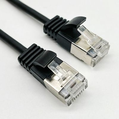 0.5m - 20m Hitam RJ45 Ethernet Kabel Bulat Cat7 Patch Kabel Disesuaikan