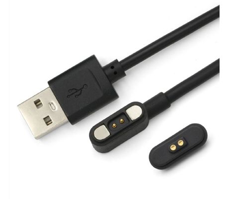 Kabel pengisian 3.0a arus tinggi USB 2 Pin Adaptor pengisian daya sirkular Pin Pogo magnetik